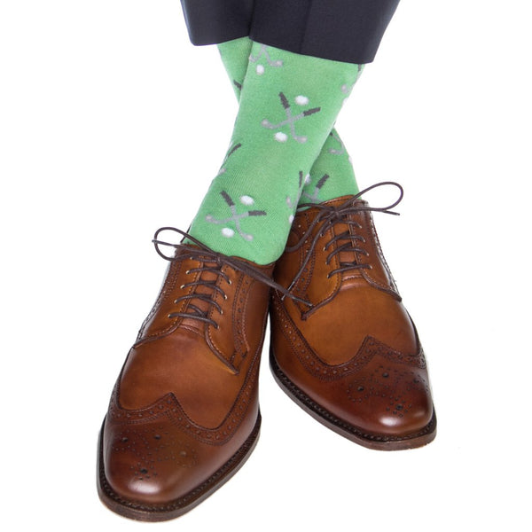 Dapper Classics Golf Club Mid Calf Socks, Grass Green