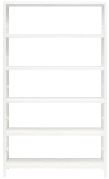 Jake Bookcase, Designer White Faux Belgian Linen