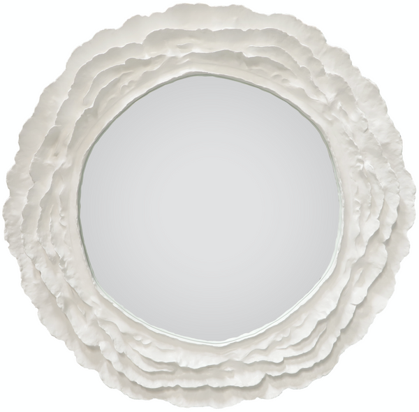 Vista Mirror in White Gesso