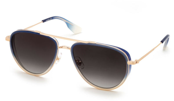 Krewe Coleman Sunglasses, 18k + Matte Indigo Fade + Gravity